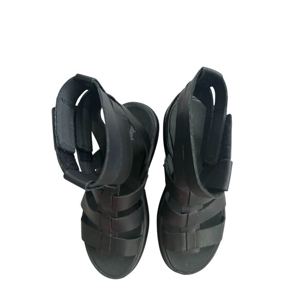 TIMBERLAND Women's Black Leather Platform Sandals Size 6.5 - Picture 7 of 8